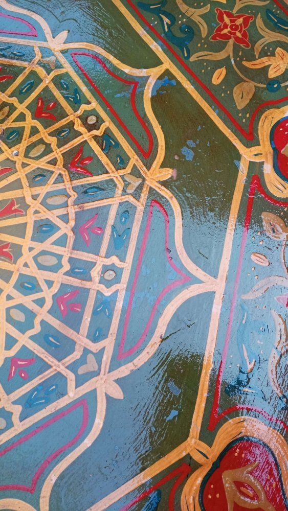 19th Octagonal painted Moroccan Large coffee table - Heritage Handmade