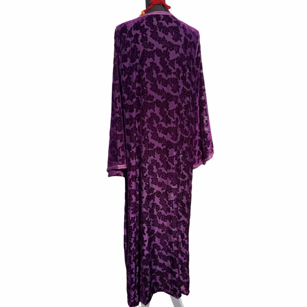 60s Vintage luxury Moroccan kaftan - Burnout Caftan Velvet - Heritage Handmade
