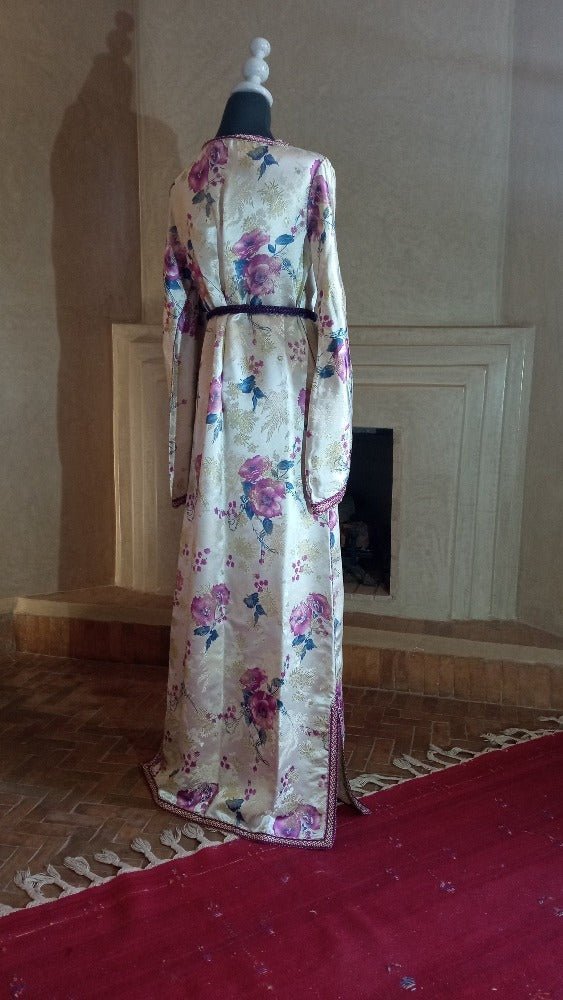 70s Embroidered Vintage Metallic Caftan - Heritage Handmade