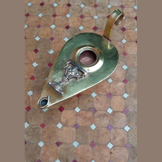 Antique Brass oil Aladdin lamp made in Marrakech - Heritage Handmade