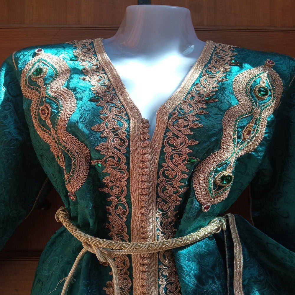 Moroccan Dress Brocart Tissu Caftan Robe De Mariée En Brocart