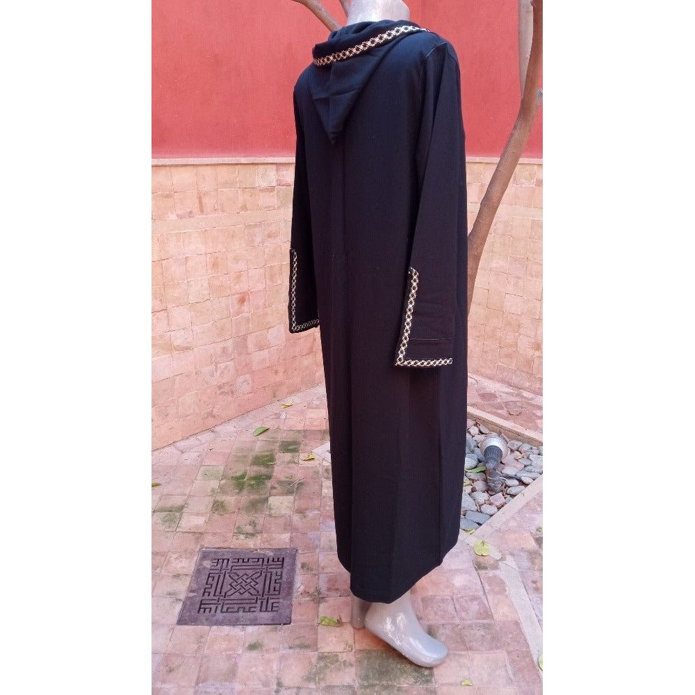 Luxury Black Moroccan Djellaba women's for sale - Heritage Handmade