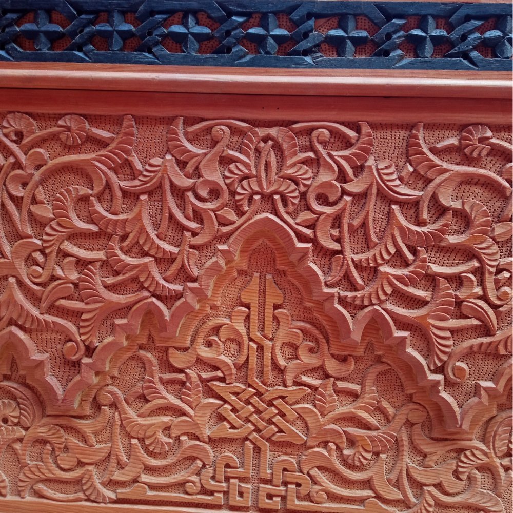 Moroccan Hand Carved Wood Trunk at Heritage Handmade - Heritage Handmade