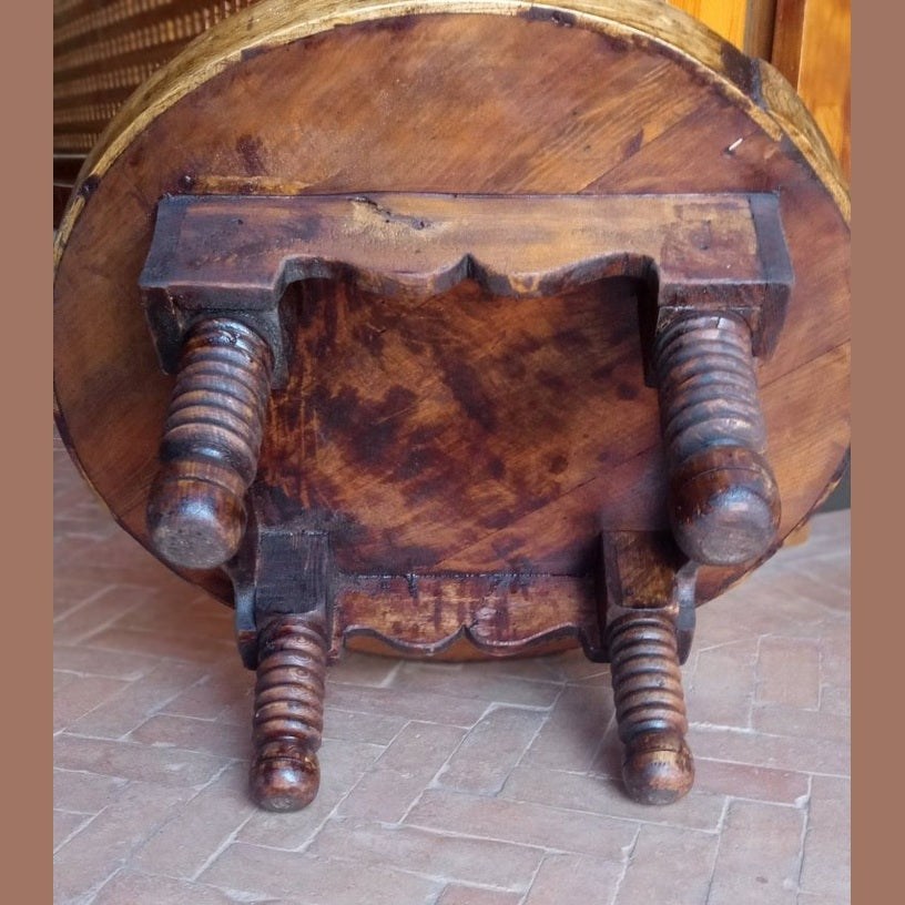 Moroccan Round Carved Wood Coffee Table - Heritage Handmade