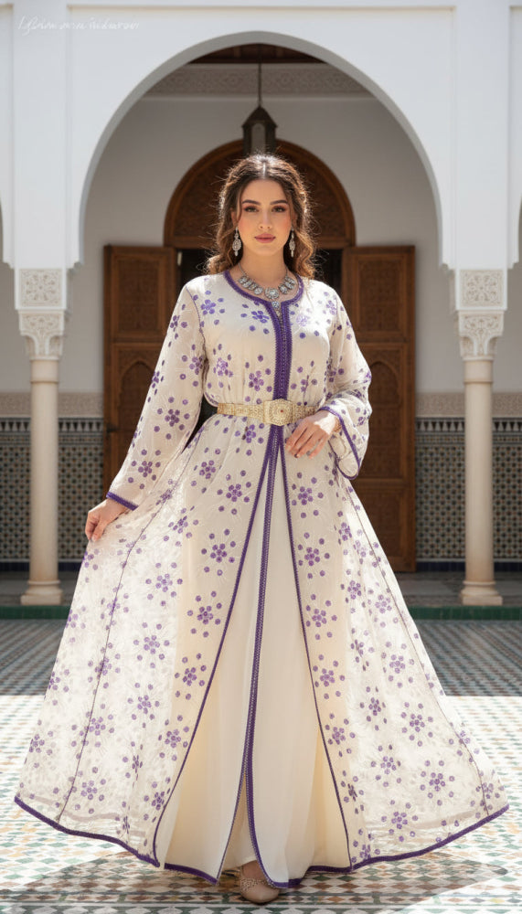 Moroccan wedding kaftan dress with Belt