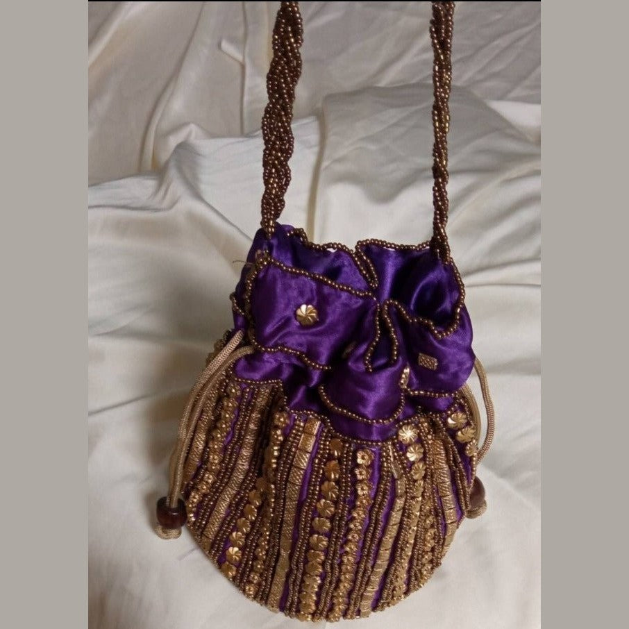 Set of 2 Beaded Drawstring bags - Heritage Handmade