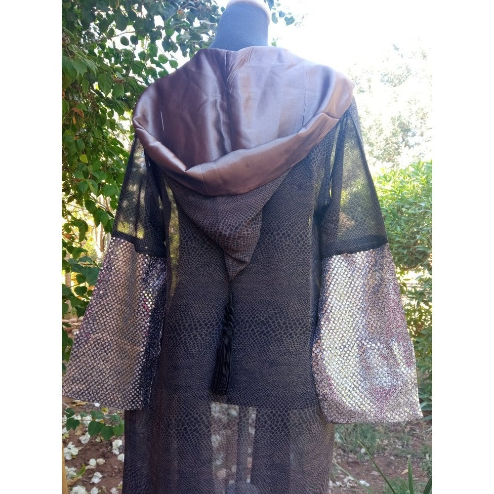 trendy Women elegant Silk hooded Djellaba - Heritage Handmade