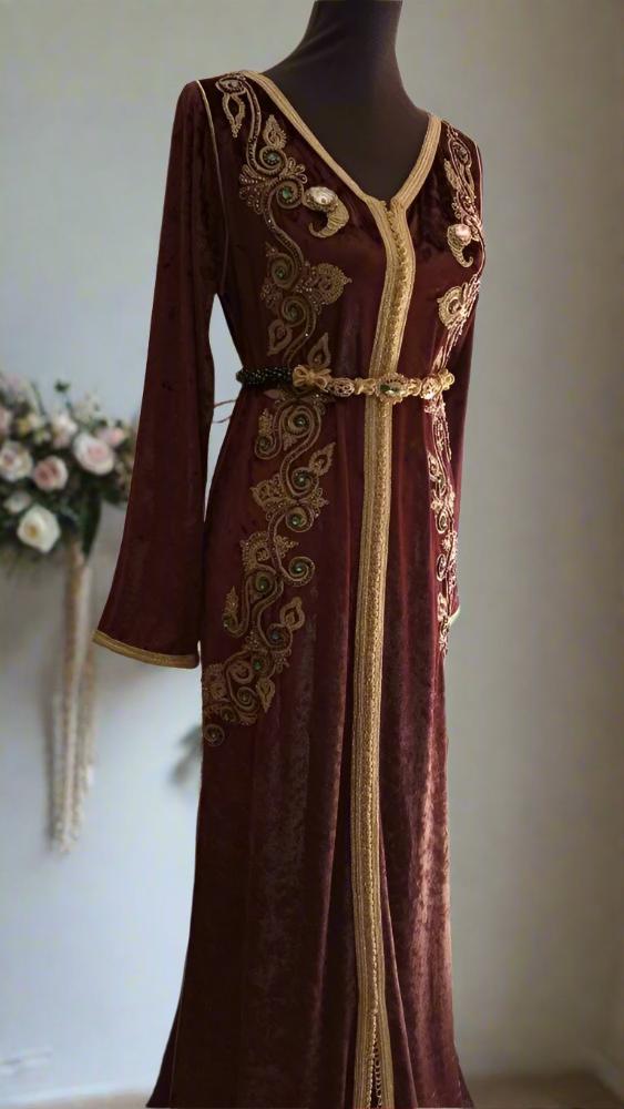 vintage HAND Beaded Moroccan kaftan for wedding - Heritage Handmade