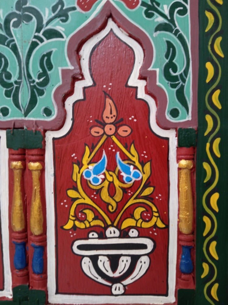 Vintage Large Moroccan Moorish hand painted wall door sculpture/Mirror frame - Heritage Handmade