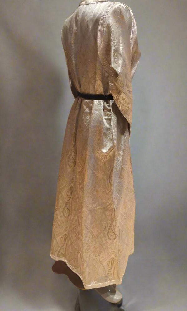 Vintage metallic Moroccan Brocade Caftan with belt - Heritage Handmade