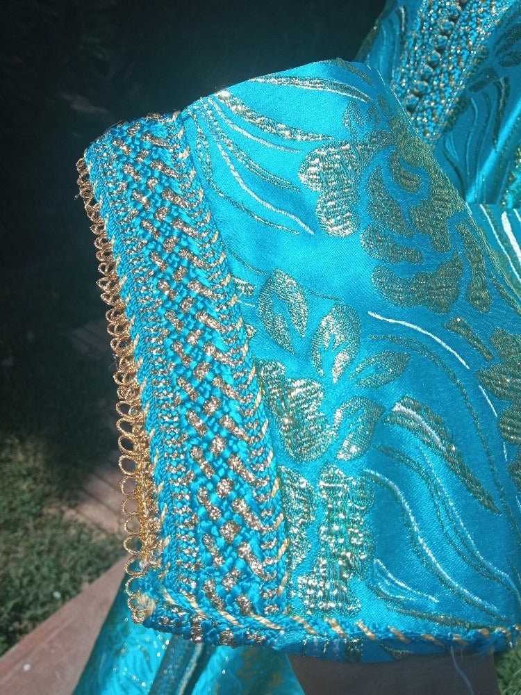 Vintage Moroccan Metallic Brocade Caftan - Heritage Handmade
