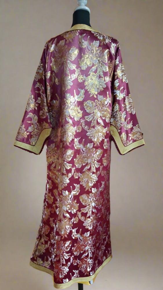 Vintage Moroccan Metallic Brocade kaftan dress - Heritage Handmade