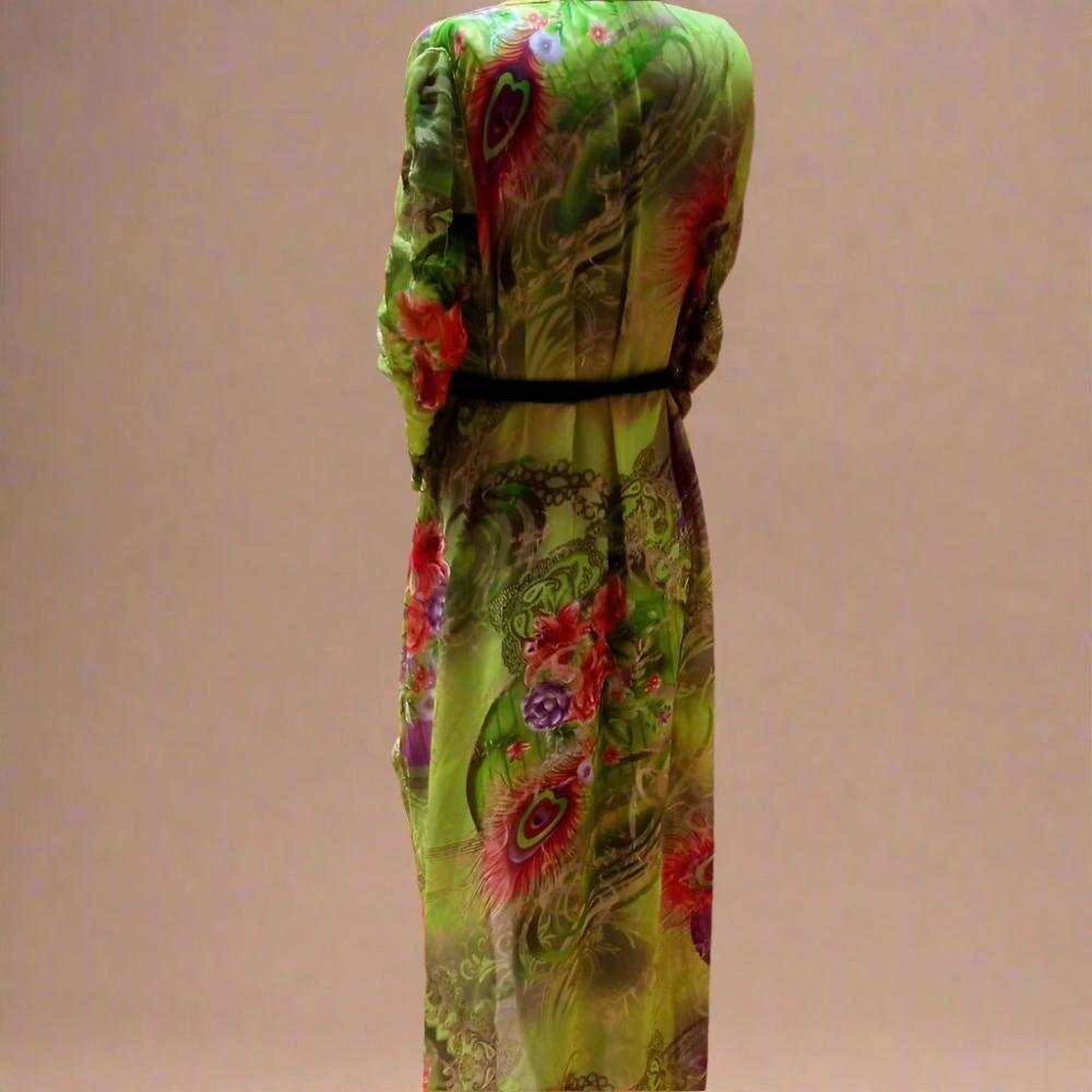 Vintage Moroccan Peacock wedding Kaftan dress - Heritage Handmade