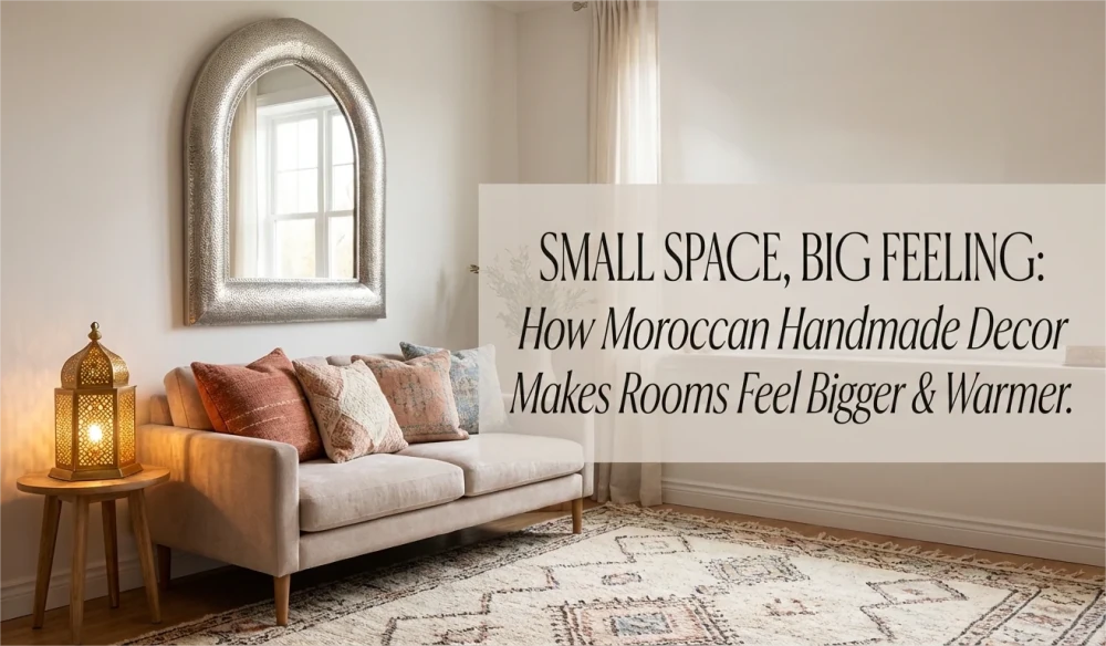 Small Space? How Moroccan Handmade Decor Makes Rooms Feel Bigger & Warmer