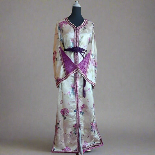 70s Embroidered Vintage Metallic Caftan - Heritage Handmade