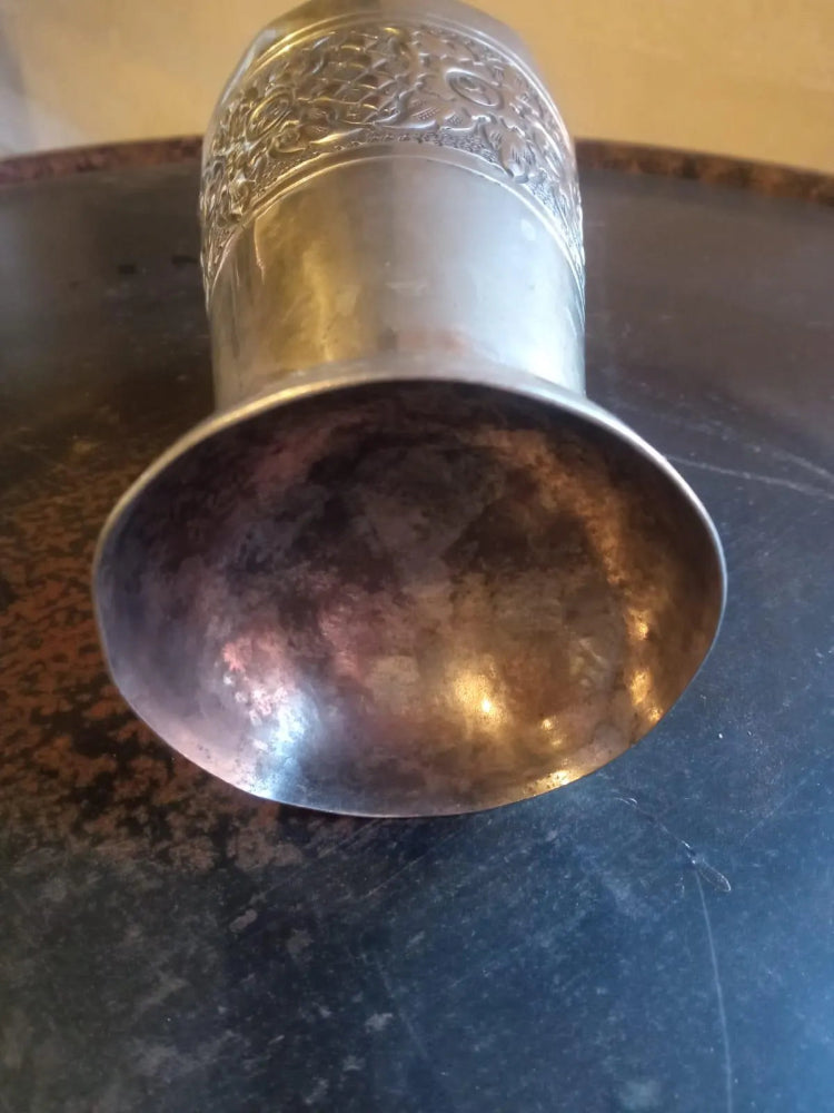 Authentic Moroccan Hand-Carved Silver Cup