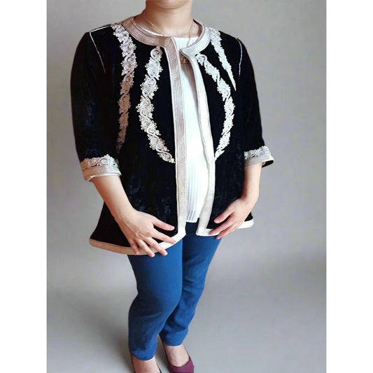 Buy Moroccan velvet jacket for women by Heritage Handmade - Heritage Handmade