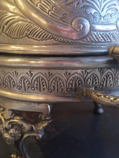 Moroccan Antique Silver Plated Chafing Dish