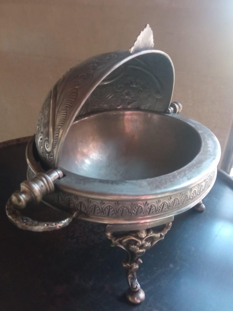 Moroccan Antique Silver Plated Chafing Dish