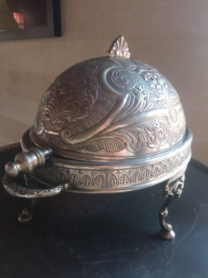 Moroccan Antique Silver Plated Chafing Dish