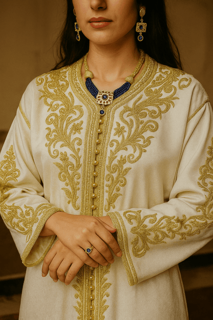 Moroccan Bridal jewelry set Golde and Blue