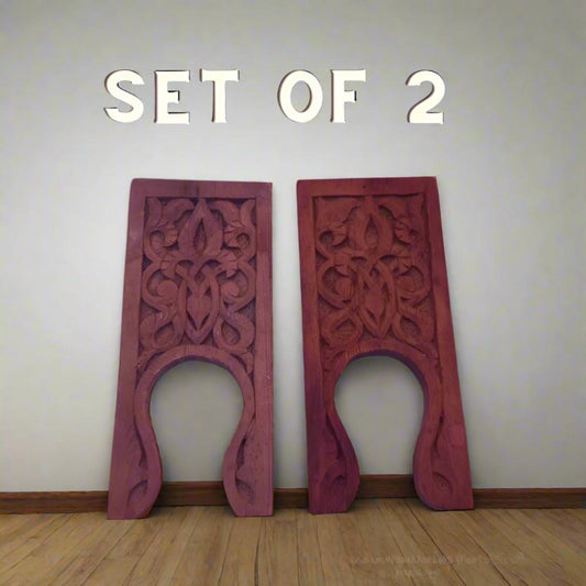 Set of 2 Vintage Moroccan carved wall panels for sale - Heritage Handmade