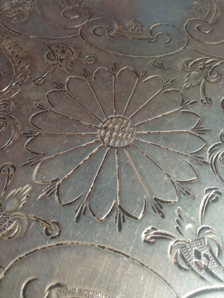 Unique Moroccan Fez Ornate Silver Serving footed tray