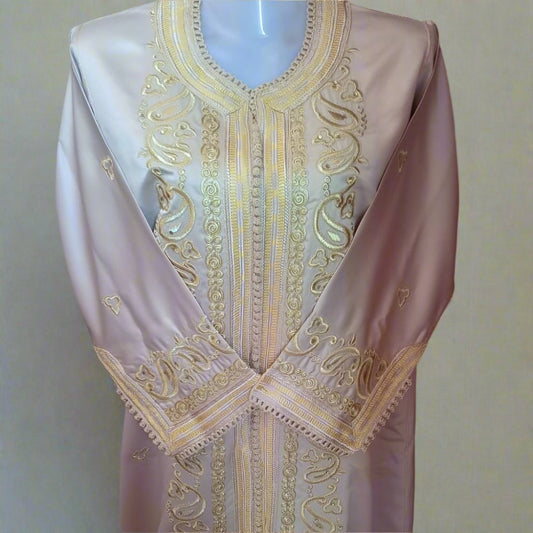 Vintage Luxury Embroidered Moroccan Nikaah Kaftan - Heritage Handmade