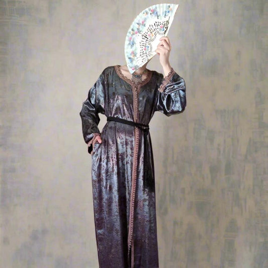 Vintage Moroccan caftans for sale - Silk kaftan at Heritage Handmade - Heritage Handmade