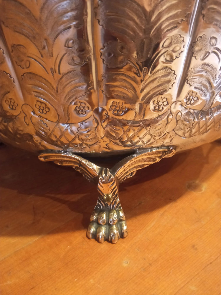 Decorative metal moorish tagine with intricate designs 