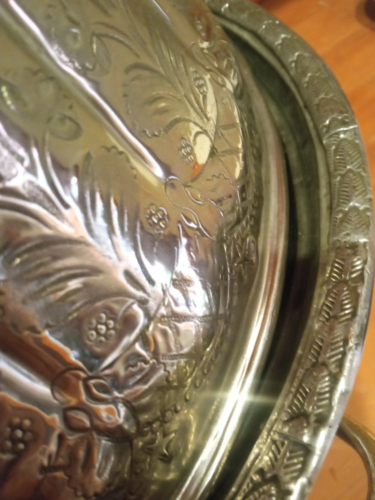 handcarved vintage moroccan silver tagine