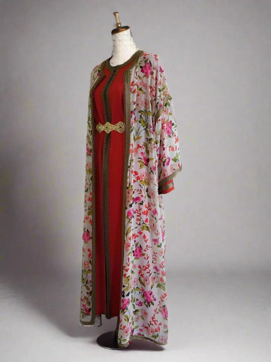 Wedding Modern Moroccan Caftan with Free belt online - Heritage Handmade